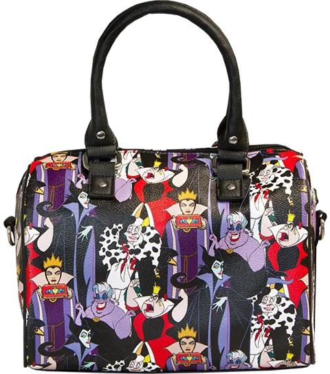 7" Disney - Disney Villains - Villainesses Faux Leather Duffle Crossbody Bag Loungefly Exclusive