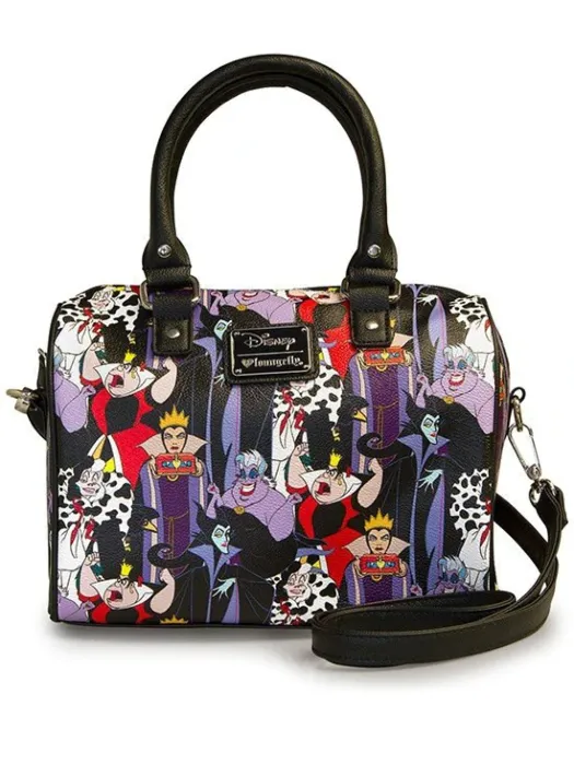 7" Disney - Disney Villains - Villainesses Faux Leather Duffle Crossbody Bag Loungefly Exclusive