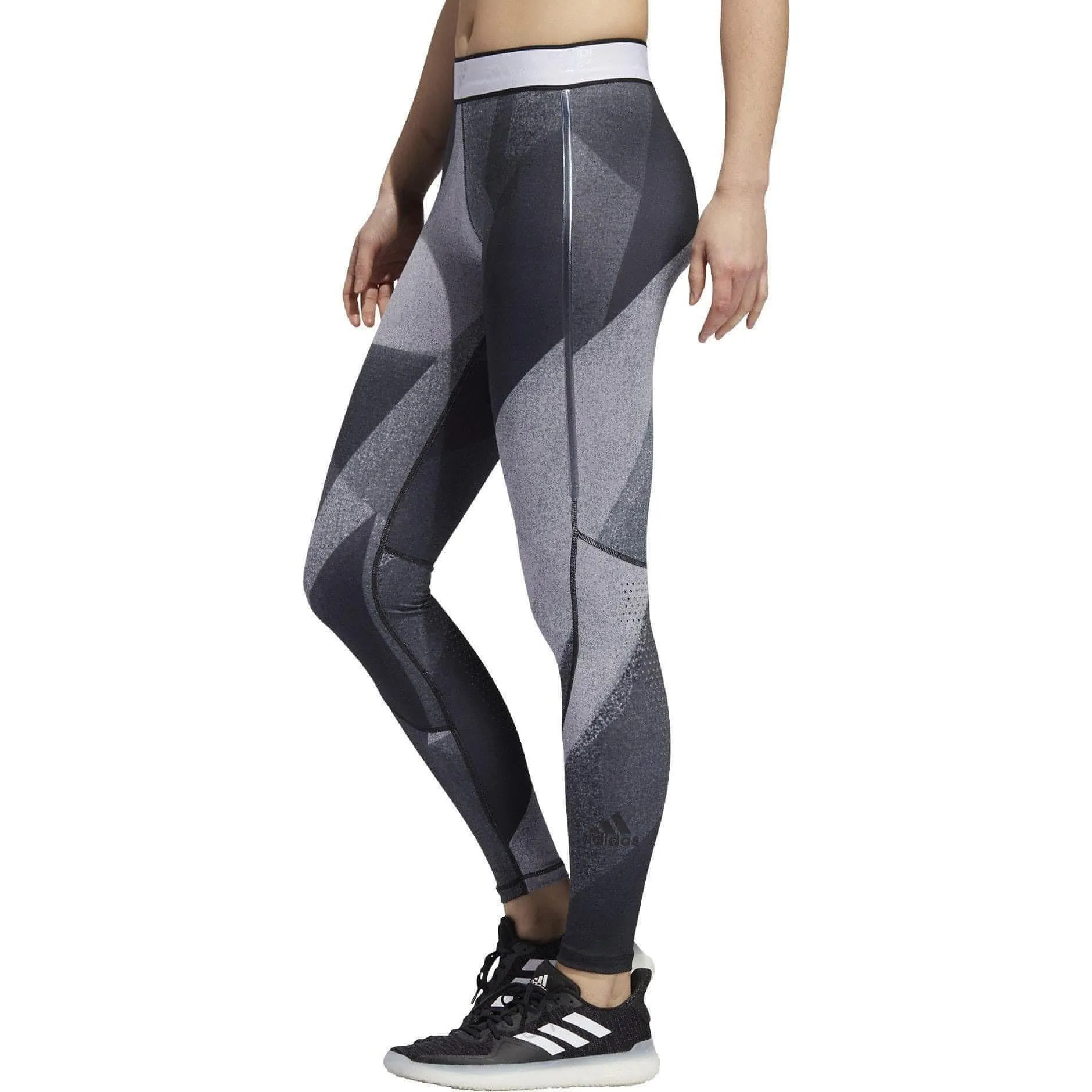 adidas AlphaSkin Graphic Womens Long Training Tights - Grey