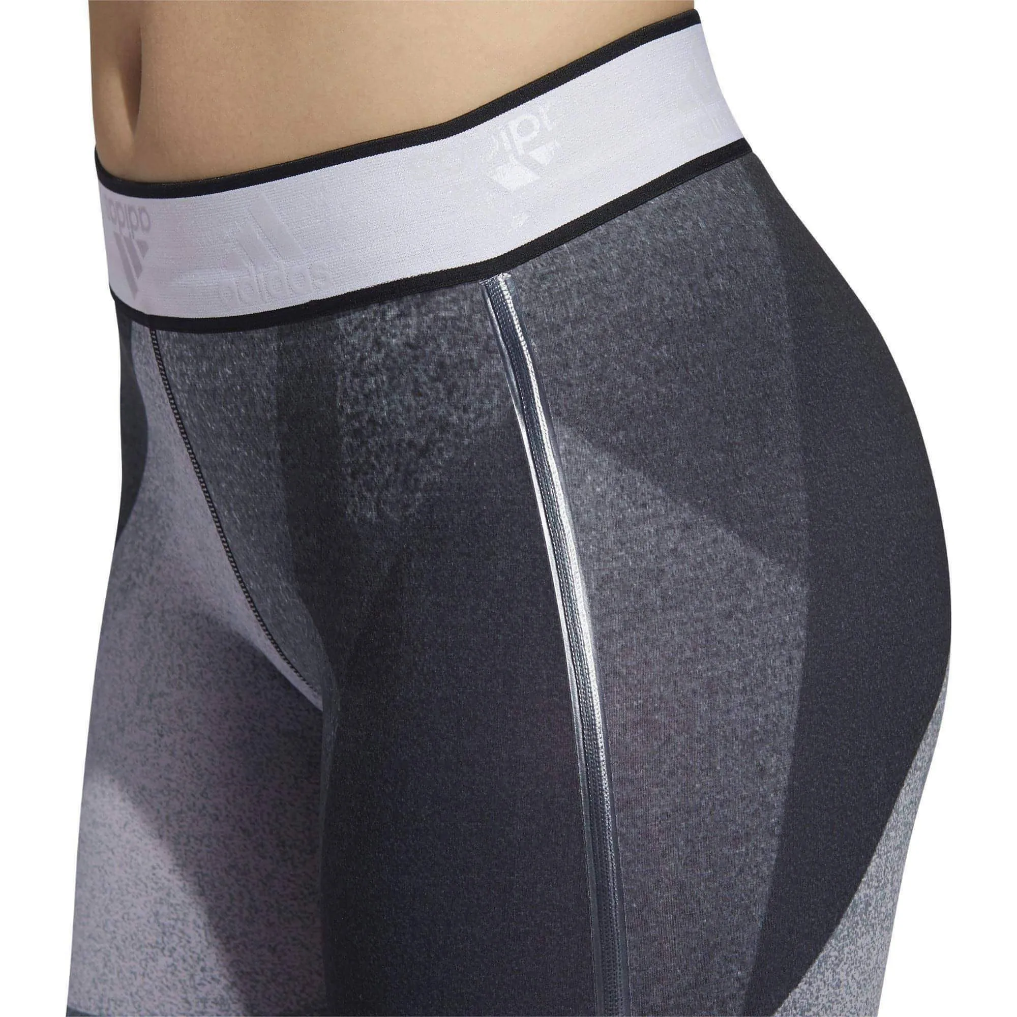 adidas AlphaSkin Graphic Womens Long Training Tights - Grey