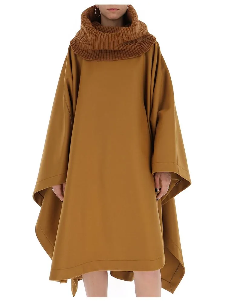 Alberta Ferretti Oversized Knitted Turtleneck Poncho