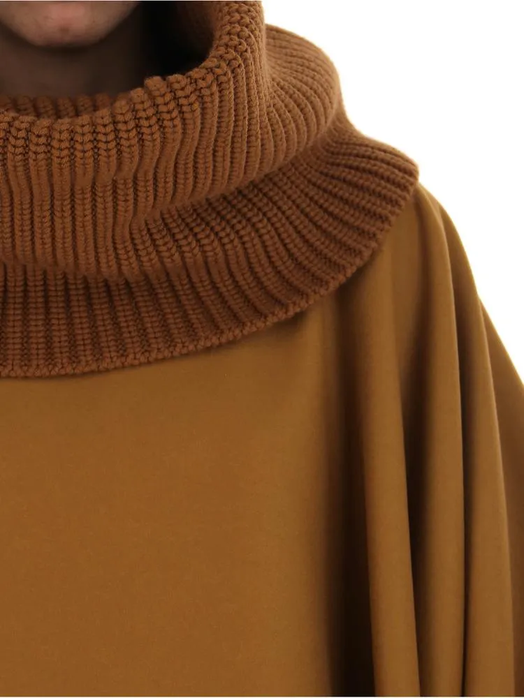 Alberta Ferretti Oversized Knitted Turtleneck Poncho