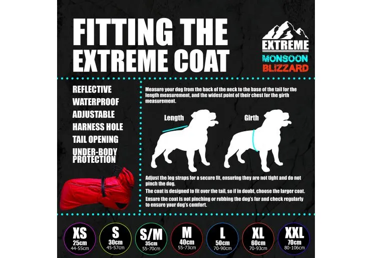 Ancol - Extreme Monsoon Dog Coat - Red - small - 30cm