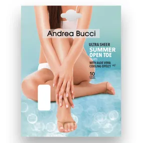 Andrea Bucci Summer Ultra Sheer Open Toe Tights 10 Denier with Cooling Aloe Vera