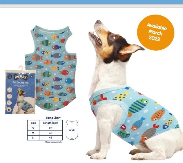 Animate - Pet Cooling Vest - Anchor - Large - 45cm (Chest: 61cm, Neck: 39cm)