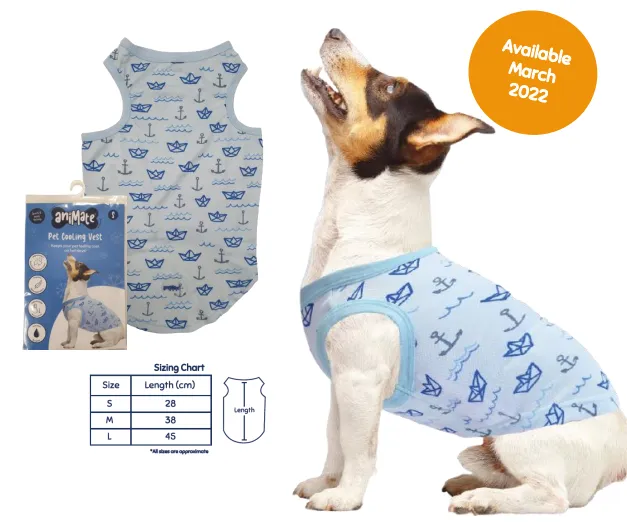 Animate - Pet Cooling Vest - Anchor - Large - 45cm (Chest: 61cm, Neck: 39cm)