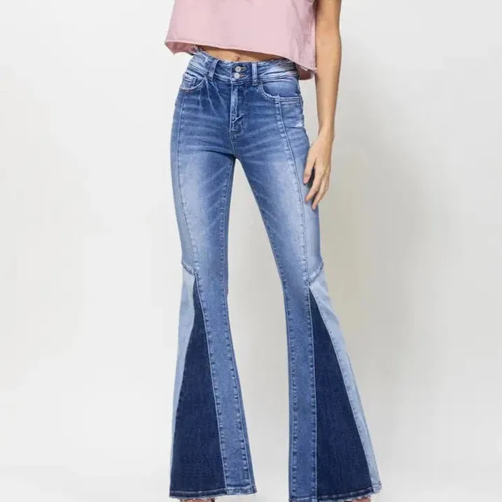 Aurora High Rise Flare Panel Jean