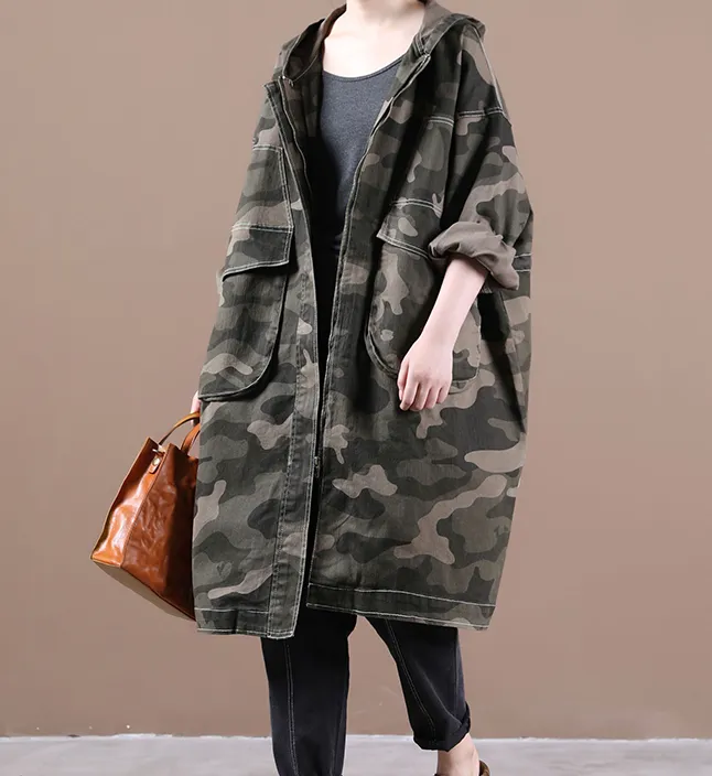 Autumn Spring Hooded Women Cotton Tops Women Coat Long Sleeves Loose Style H9506