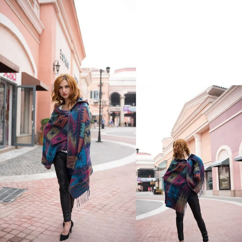 Aztec Style Multifunction Poncho