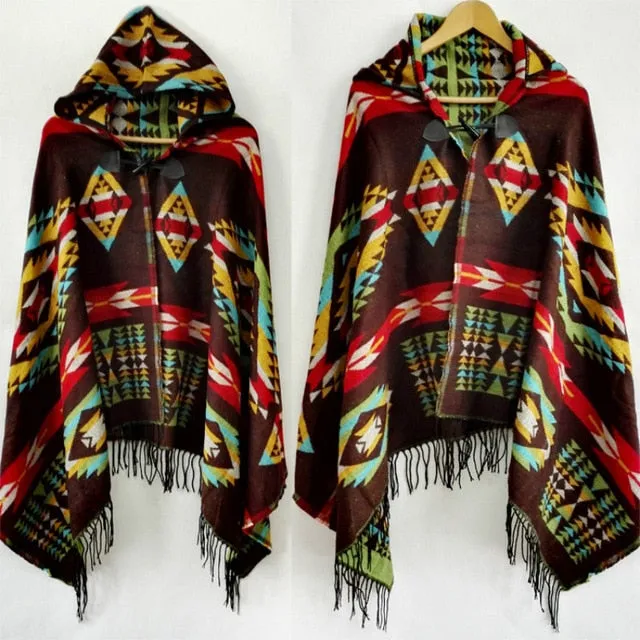 Aztec Style Multifunction Poncho