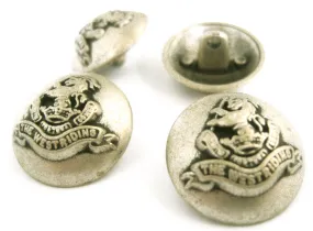 B10006 28mm Gun Metal Domed Shank Button,Coat of Arms Design