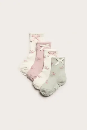 Baby multi floral socks 4-pack