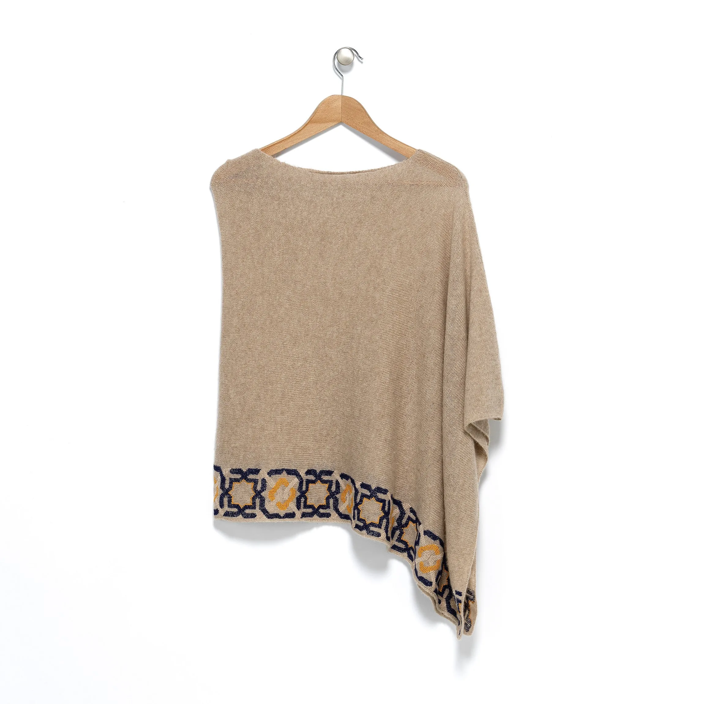 BEIGE CASHMERE PONCHO