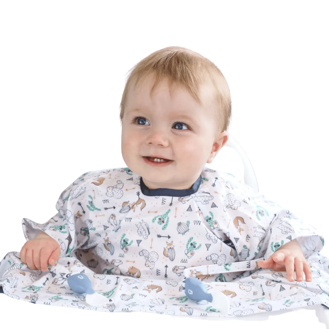 Bibado Short Sleeve Coverall Weaning Bib- Desert Hide & Seek