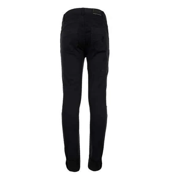 BIG GIRLS SILVER STONED TWILL RIPPED TROUSER JEAN - BLACK