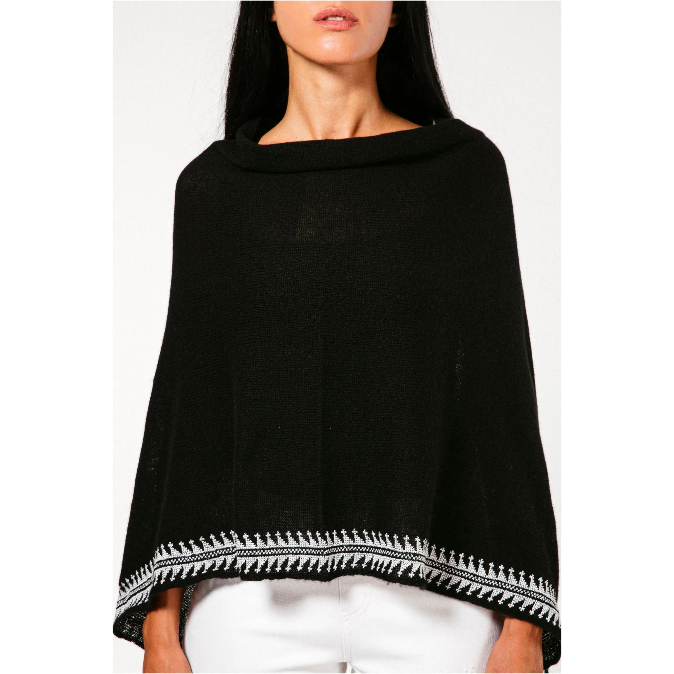 BLACK CASHMERE PONCHO