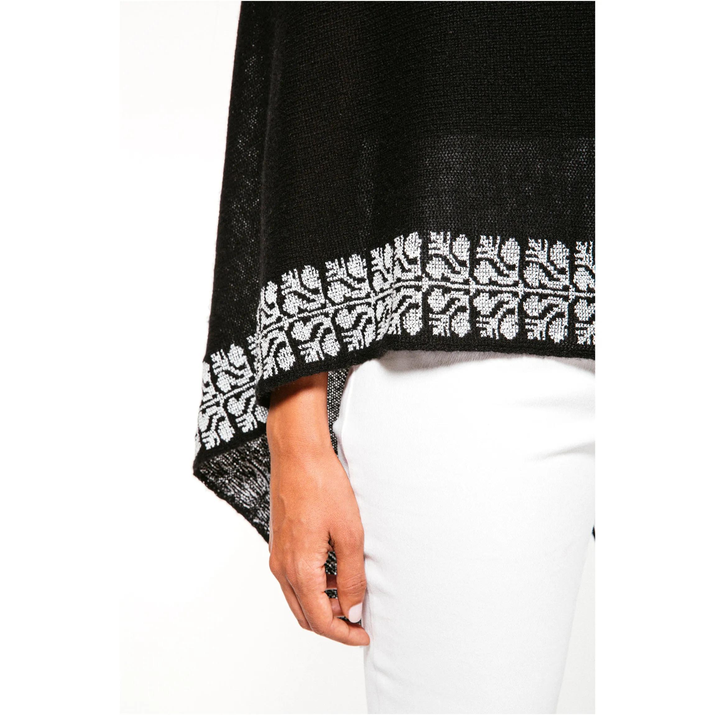 BLACK CASHMERE PONCHO