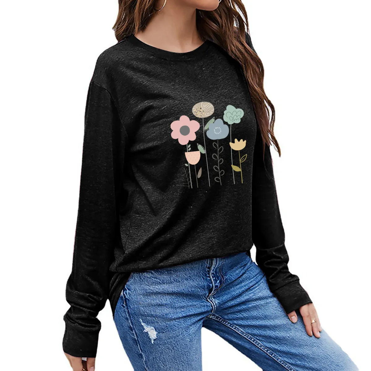 Blooming Elegance Long Sleeve Tee