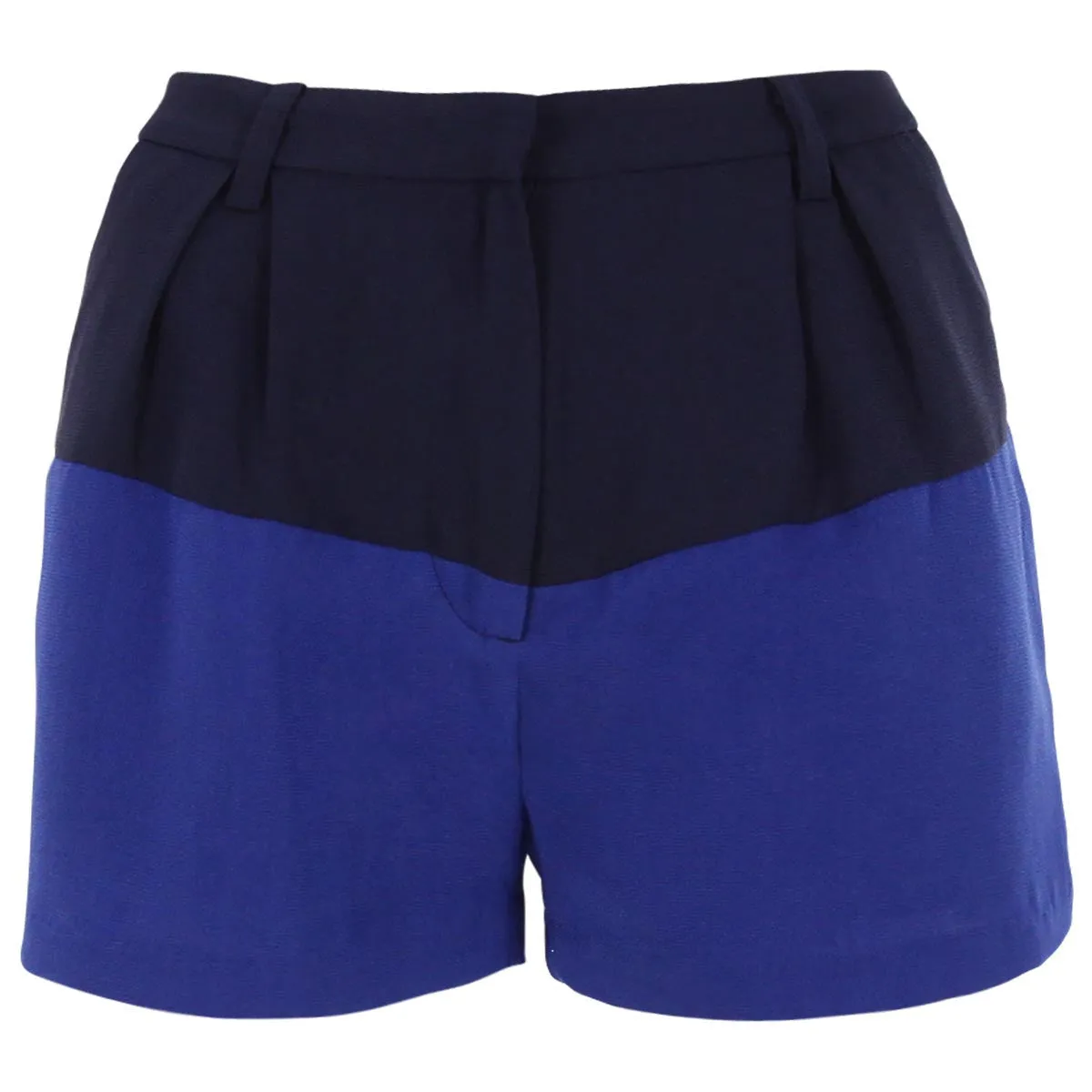 Blue and Black Color Block Shorts