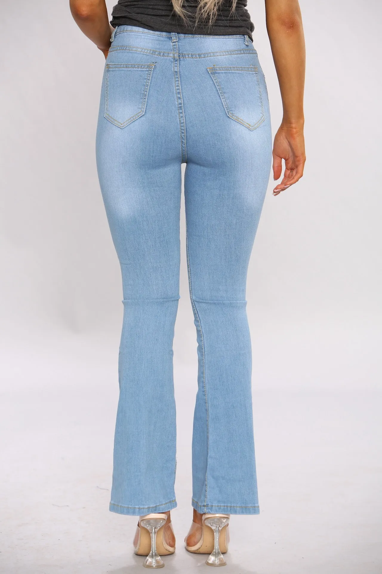 BLUE BOOT CUT JEANS