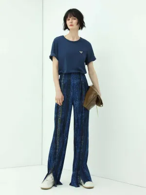 Blue High Waist Pants