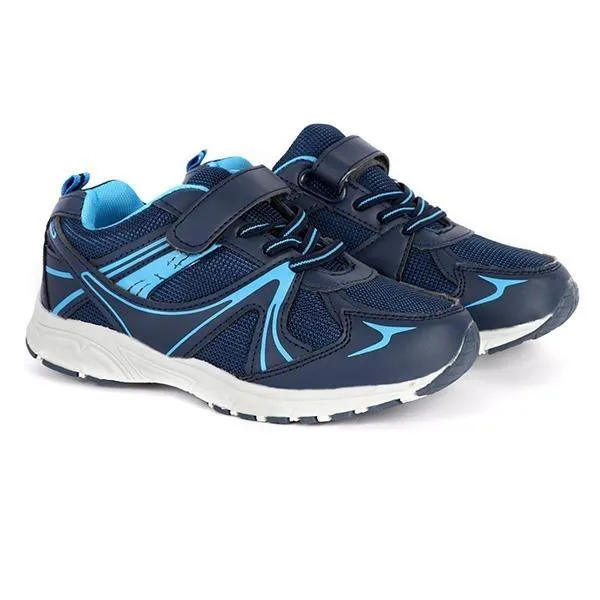 BOYS VELCRO AND LACE UP SNEAKERS - BLUE