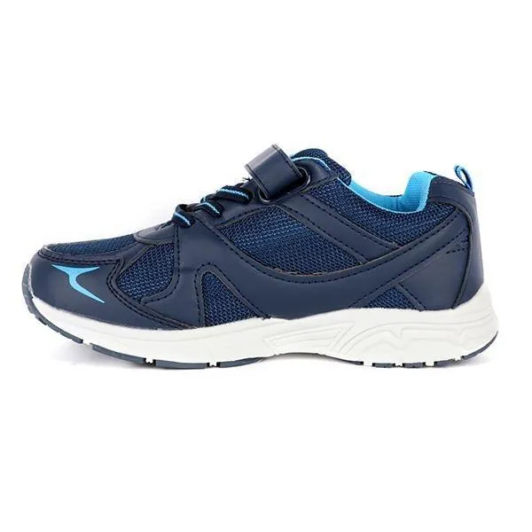 BOYS VELCRO AND LACE UP SNEAKERS - BLUE