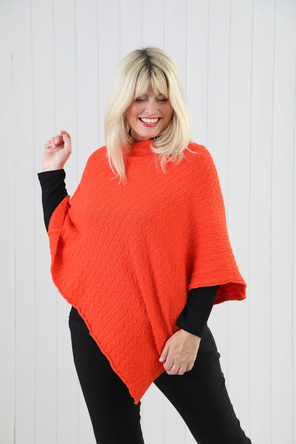 Cable Knit Poncho