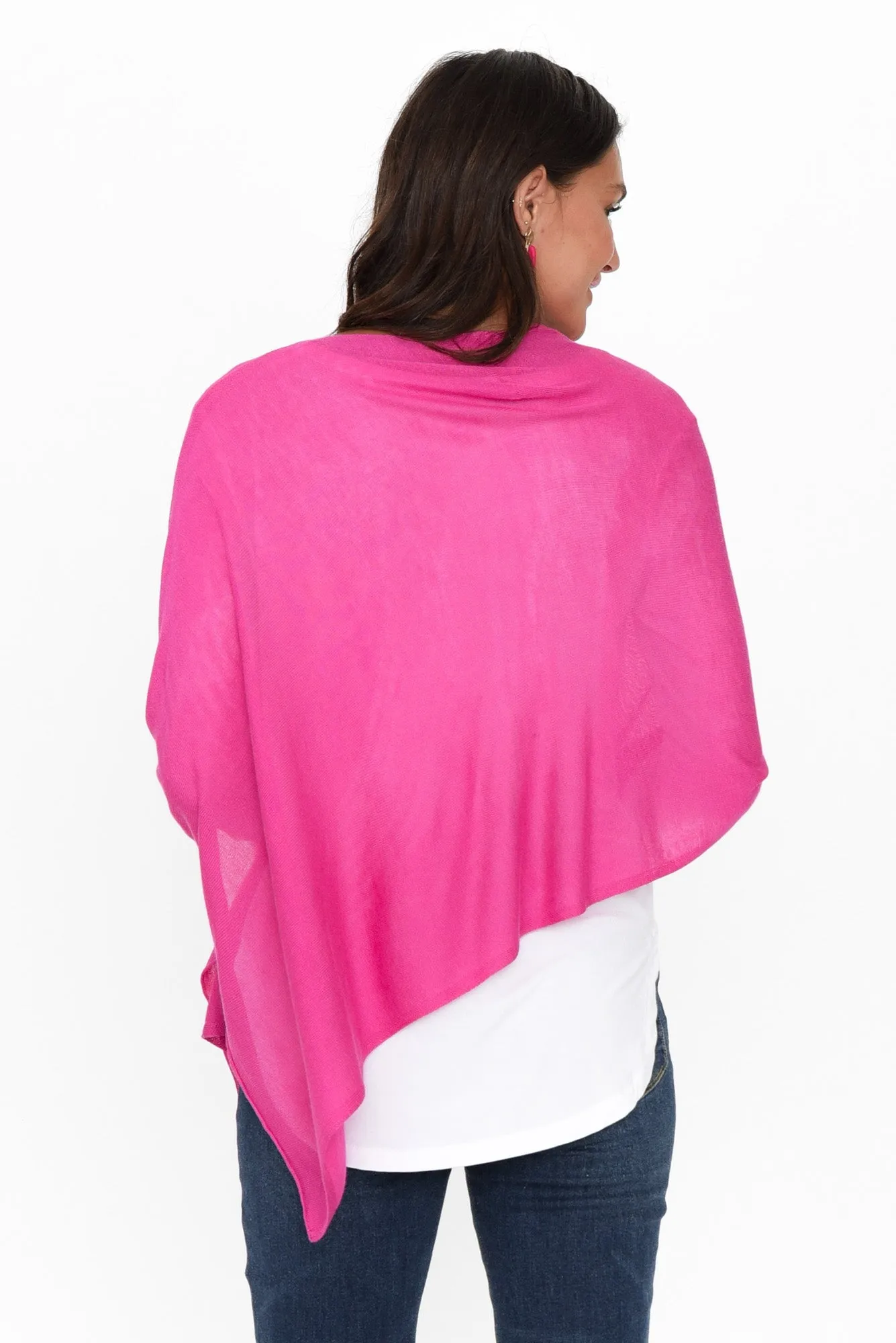 Carrie Magenta Cashmere Bamboo Poncho