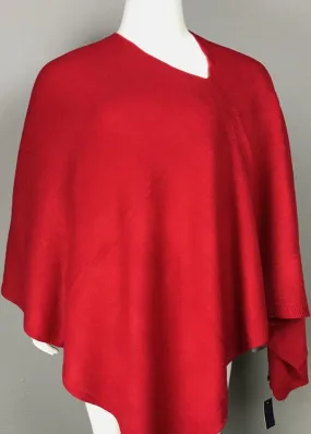 Cashmere-like Poncho - Red