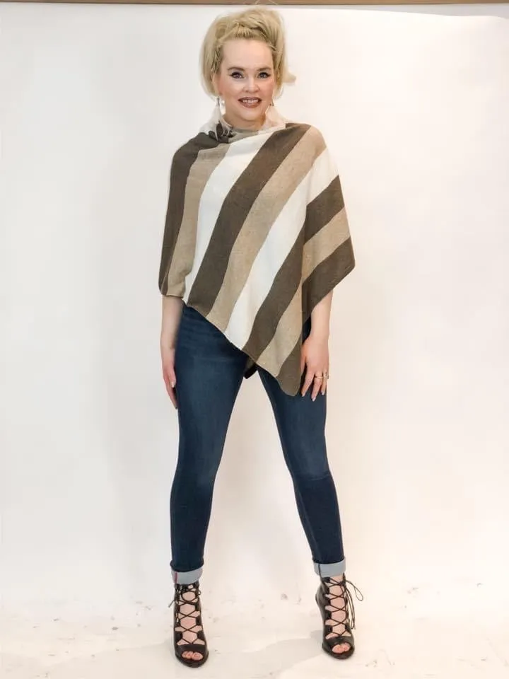 Cashmere Stripe Poncho