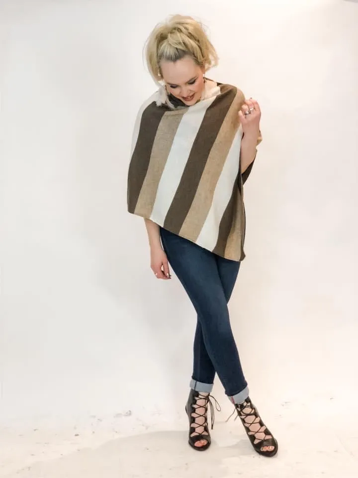 Cashmere Stripe Poncho