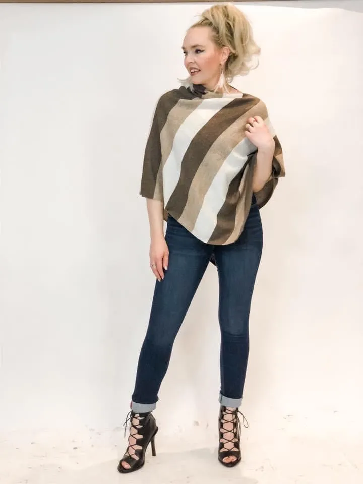 Cashmere Stripe Poncho