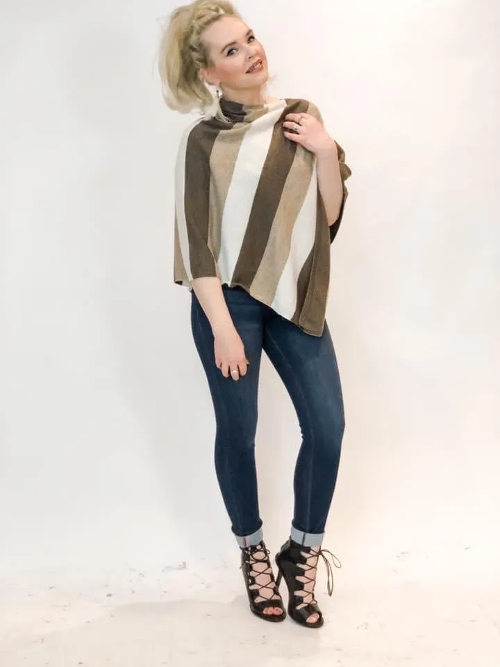 Cashmere Stripe Poncho