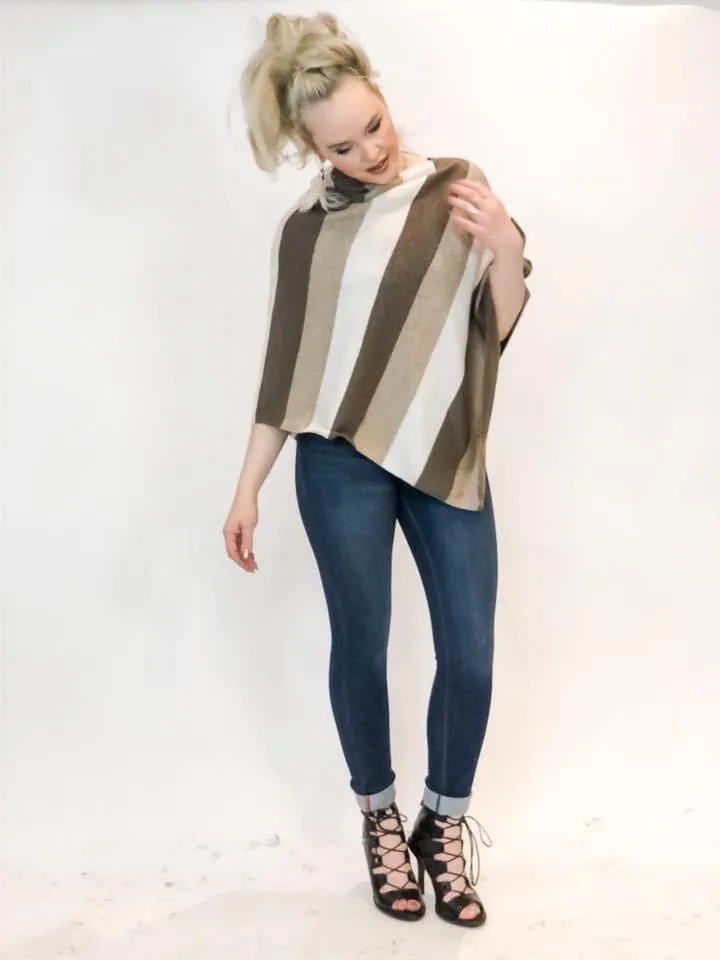 Cashmere Stripe Poncho