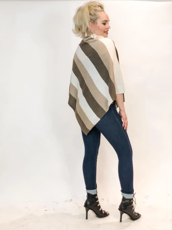 Cashmere Stripe Poncho