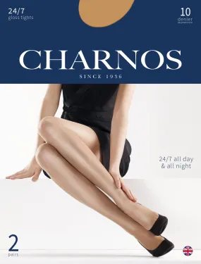 Charnos 24/7 Gloss Tights 10 Denier - 2 Pair Pack