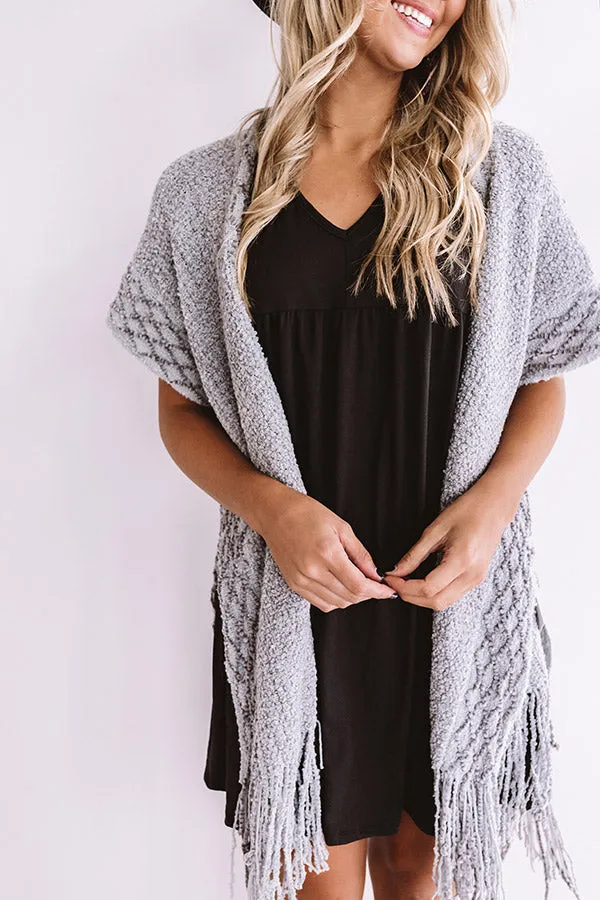 Cheers For Cozy Poncho In Grey