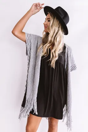 Cheers For Cozy Poncho In Grey