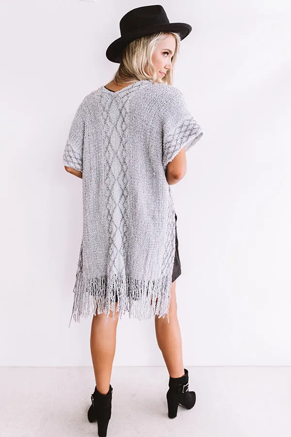 Cheers For Cozy Poncho In Grey