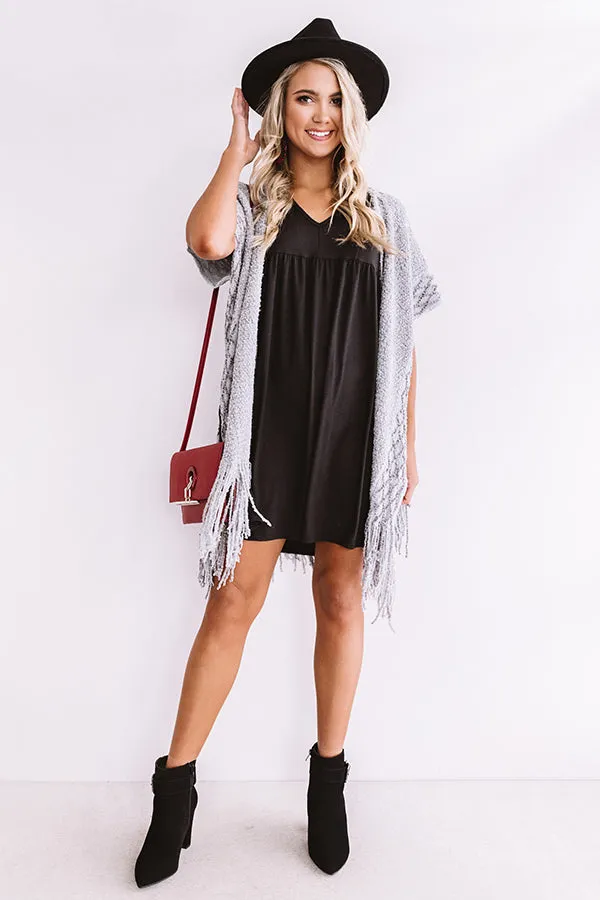 Cheers For Cozy Poncho In Grey