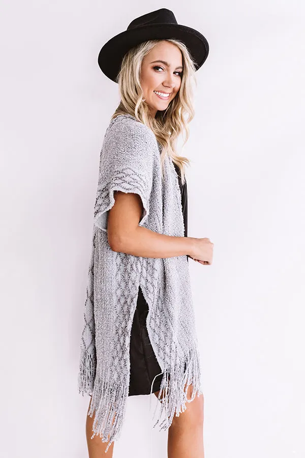 Cheers For Cozy Poncho In Grey