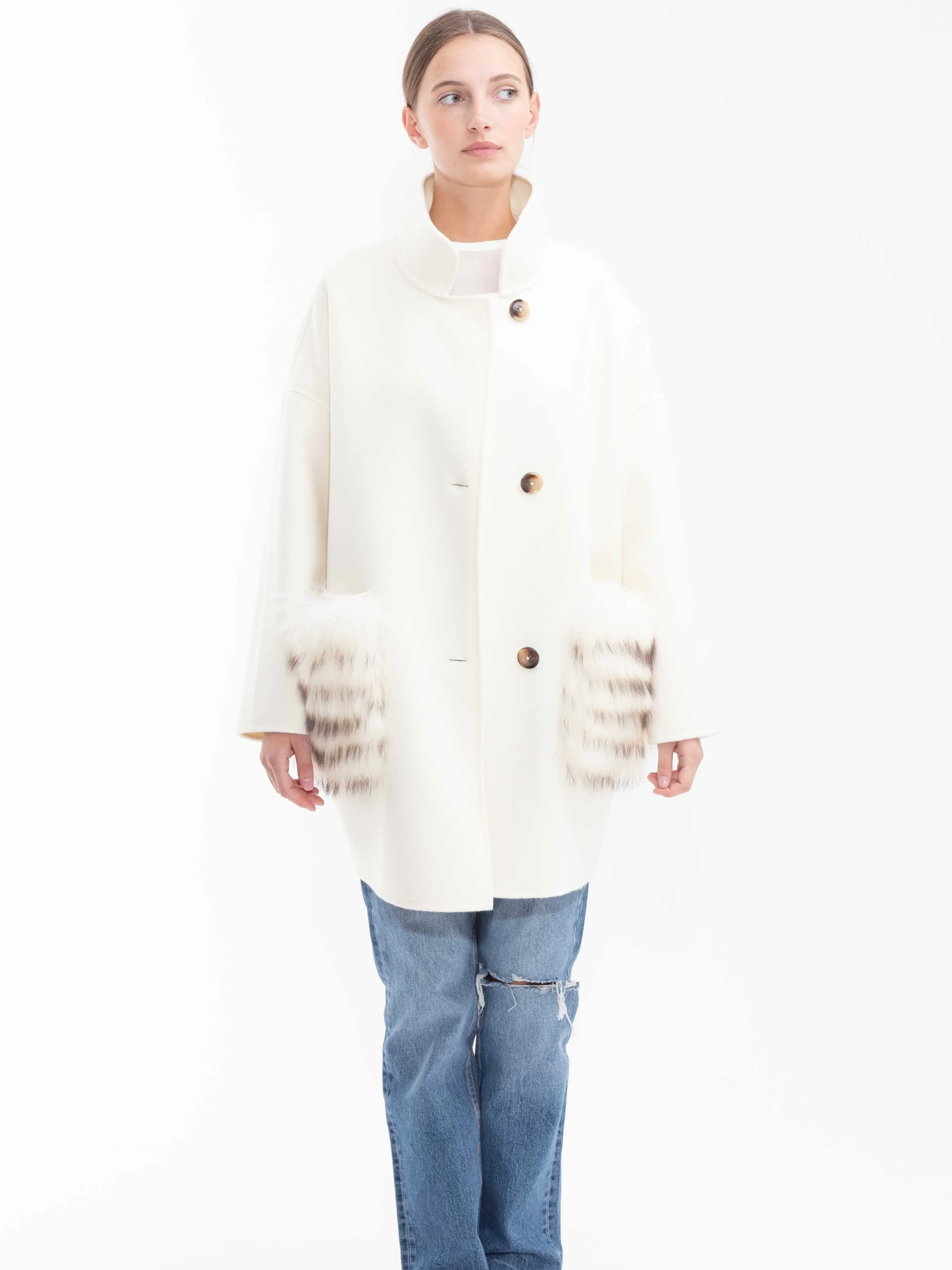 Chelsea Cashmere Coat Ivory