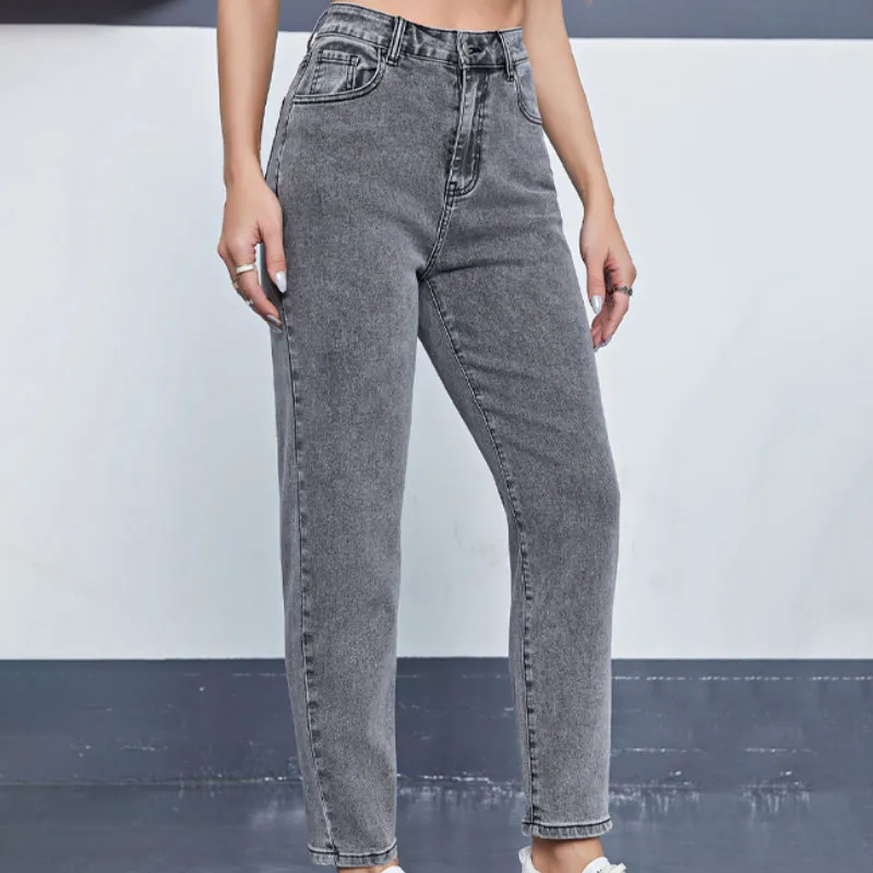 Classic Casual Narrow Denim Jeans for Women