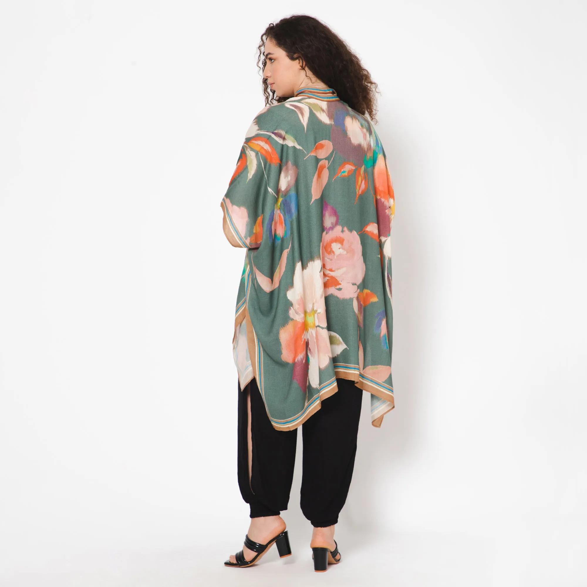 Conspicuous Floral Kimono - Sage Green