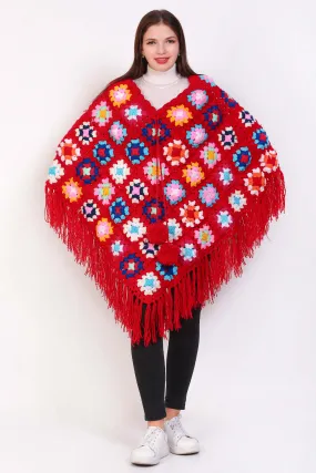 Crochet poncho shawl for women