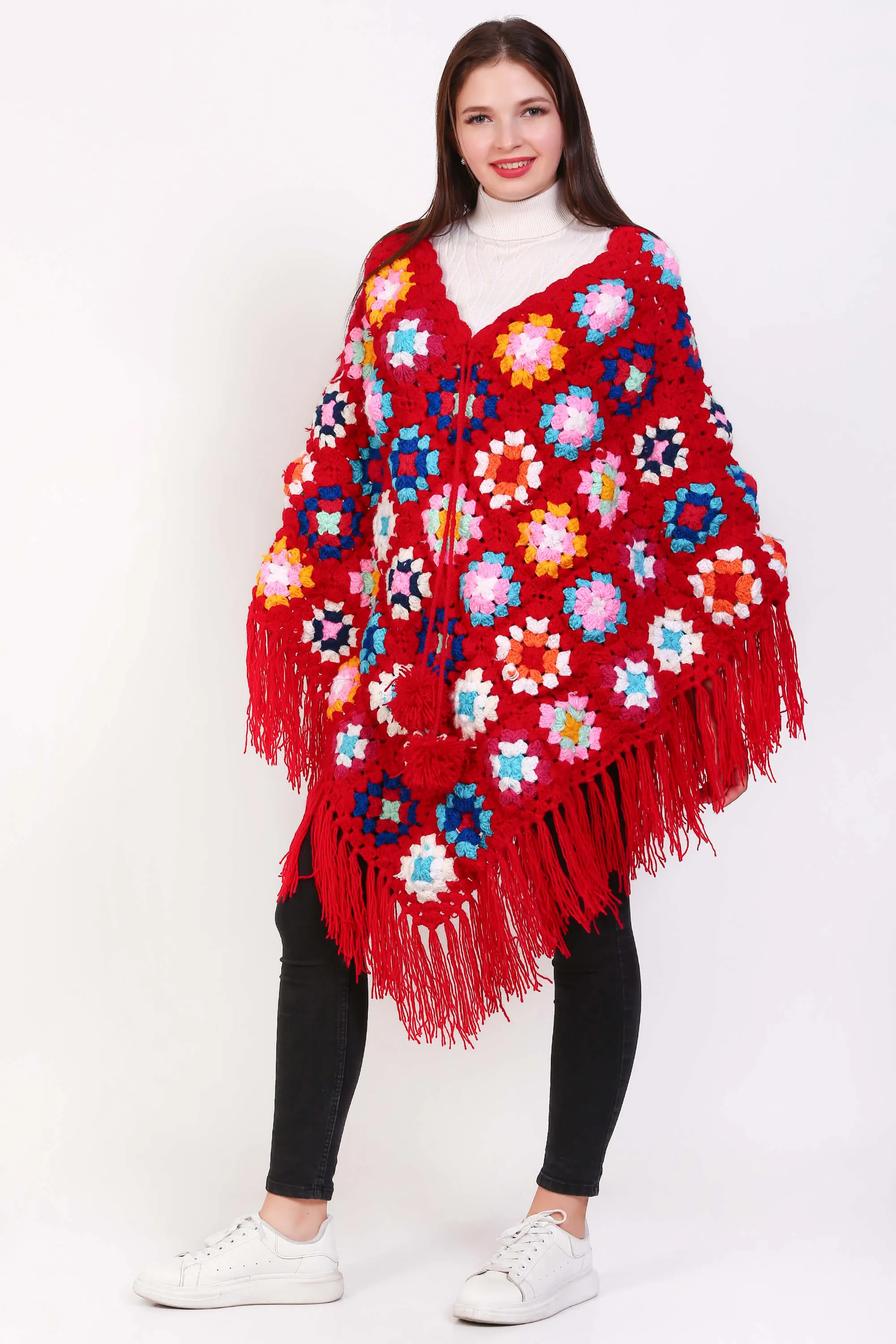 Crochet poncho shawl for women