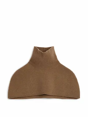 Dark beige cashmere poncho