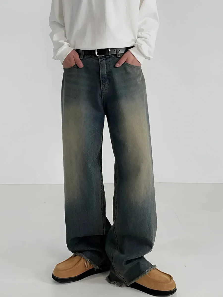 Dark Blue Washed Baggy Jeans