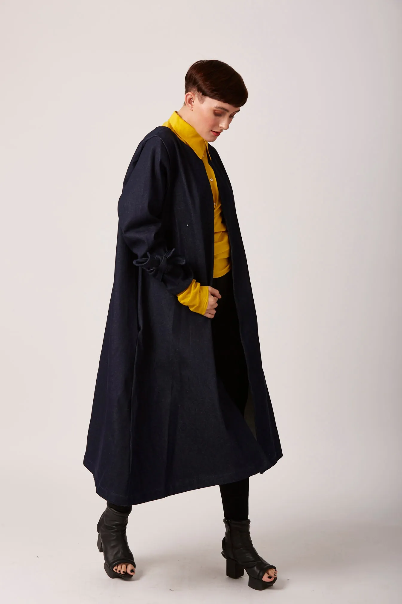 Dark Denim Duster Coat